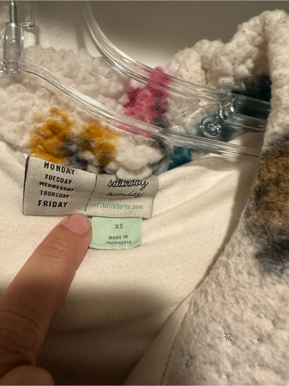 Saturday Sunday by Anthropologie Floral Sherpa Rosemarie Pullover Hoodie Size XS